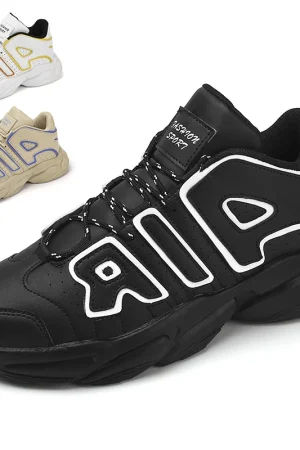 Zapatillas de baloncesto de cuero para hombre y mujer, zapatos de plataforma informales para correr, botas de baloncesto, zapatos deportivos de entrenamiento, zapatillas gruesas