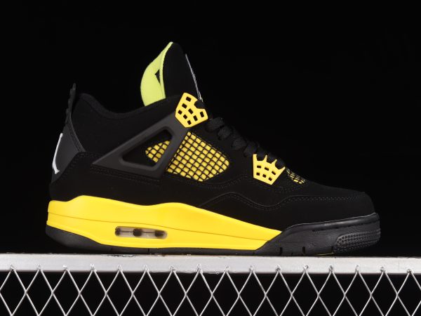 Nike Air Jordan 4 Retro Negro/Amarillo para Hombre - Zapatillas de Baloncesto - Image 2