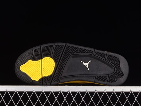 Nike Air Jordan 4 Retro Negro/Amarillo para Hombre - Zapatillas de Baloncesto - Image 4