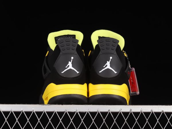 Nike Air Jordan 4 Retro Negro/Amarillo para Hombre - Zapatillas de Baloncesto - Image 5