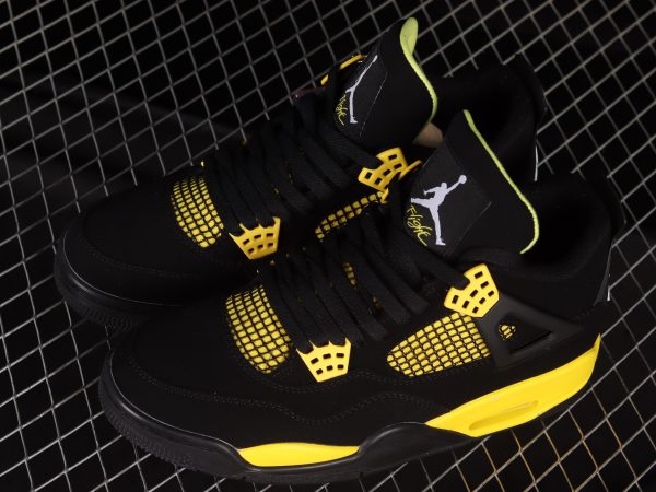 Nike Air Jordan 4 Retro Negro/Amarillo para Hombre - Zapatillas de Baloncesto - Image 7
