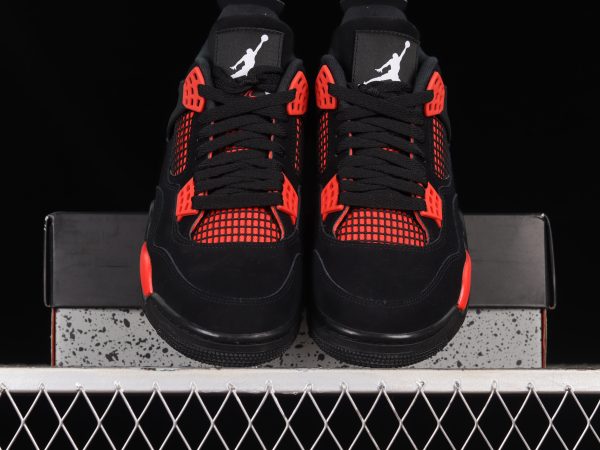 Nike Air Jordan 4 Retro Negro/Rojo para Hombre - Zapatillas de Baloncesto - Image 2