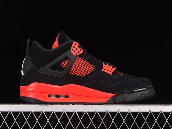 Nike Air Jordan 4 Retro Negro/Rojo para Hombre - Zapatillas de Baloncesto
